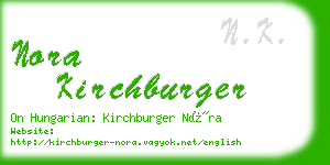 nora kirchburger business card